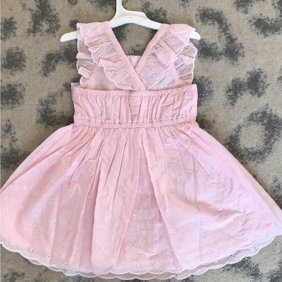 Cat And Jack Pink Scalloped Eyelet Dress Size 4T - Picture 2 of 2
